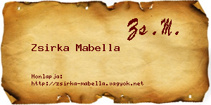 Zsirka Mabella névjegykártya